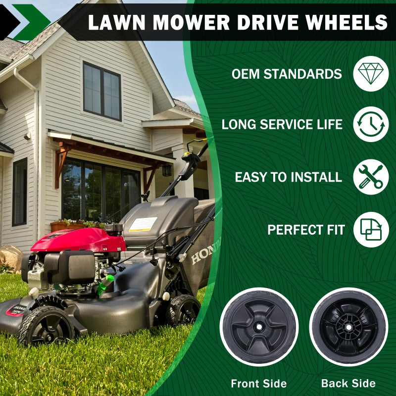 CheeMuii HRN216 Lawn Mower Front Drive Wheels Kit 2 Pcs Front Wheels Replace for 44710-VR8-N00ZA 8"" Push Mower Wheel Compatible with Honda HRN216 Lawn Mower - Image 3